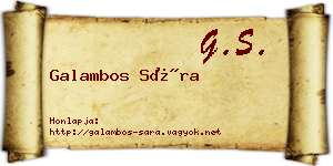 Galambos Sára névjegykártya